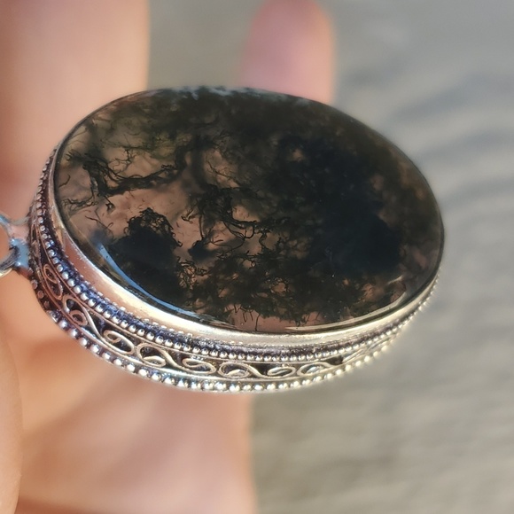 New Indian Moss 925 Silver Pendant. - Picture 7 of 9